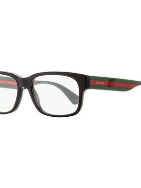 Gucci Rectangular Eyeglasses GG0343O 007 Black/Green/Red 57mm 0343